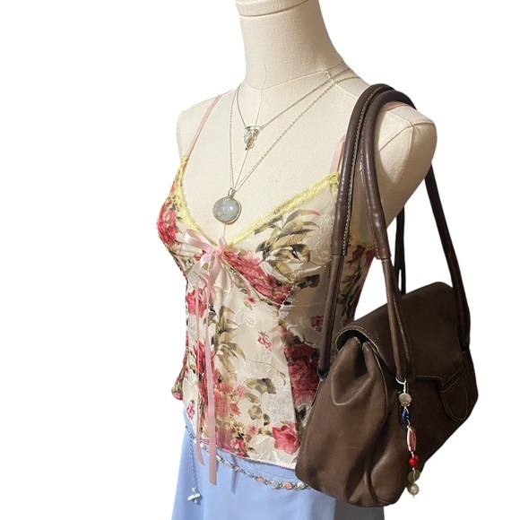 floral mesh top - Picture 2 of 3